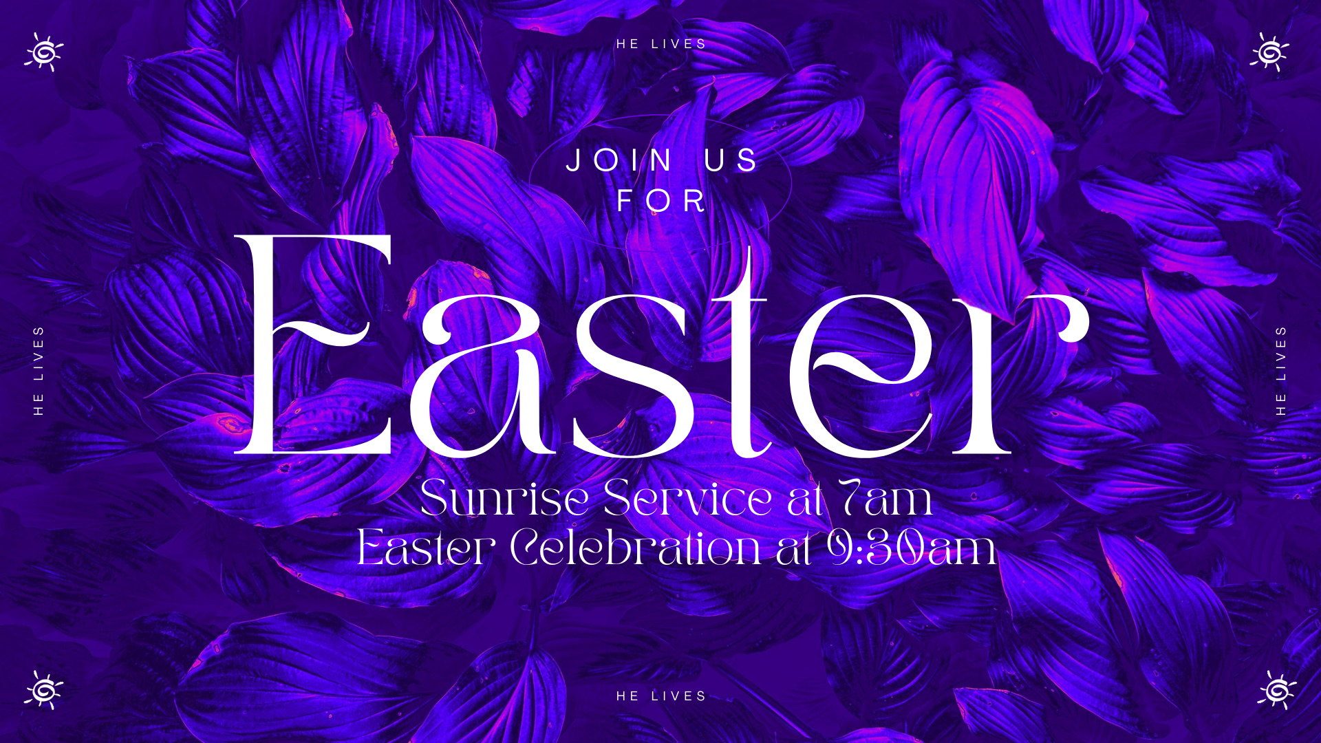 Sunrise Service at 7am Easter Celebration at 930am